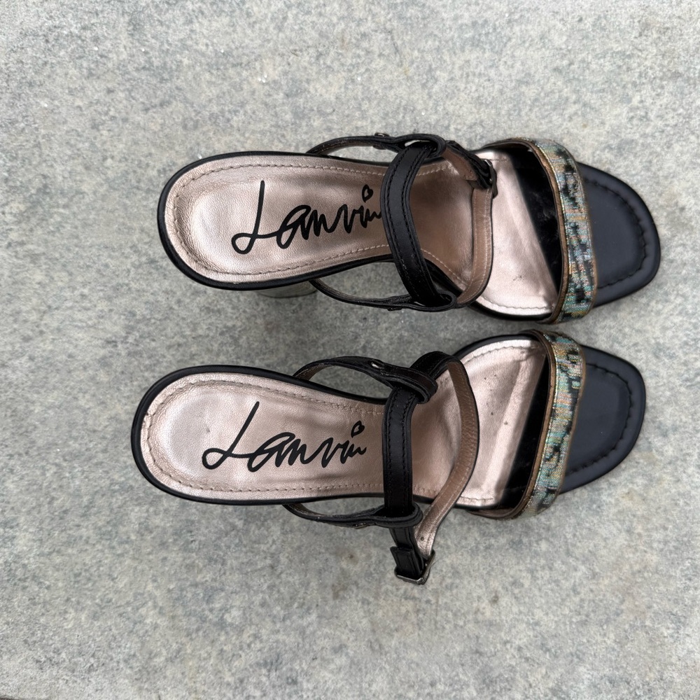 Lanvin Iridescent Block Heel Sandals | Statement Designer Heels